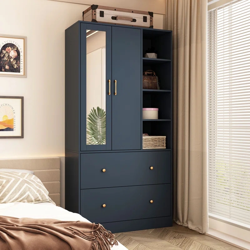 Cheap Wholesale Home Furniture Bedroom Hotel Interior Storage Armoire Wardrobe