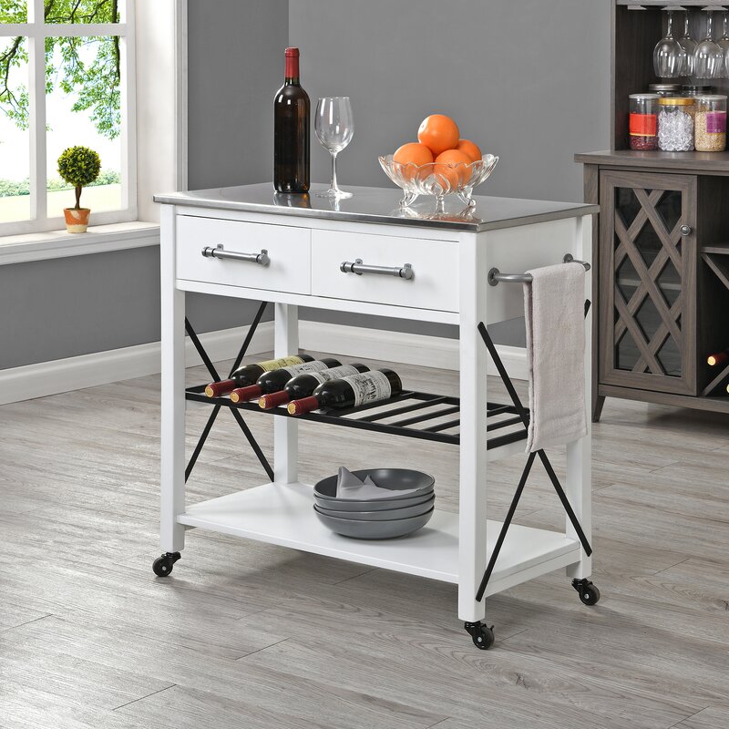 Kitchen Island Microwave Cart Stand Kitchen Trolley Bar Cart Rolling Coffee Cart Home Bakers