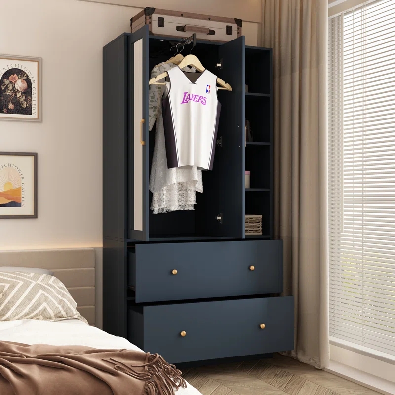 Cheap Wholesale Home Furniture Bedroom Hotel Interior Storage Armoire Wardrobe