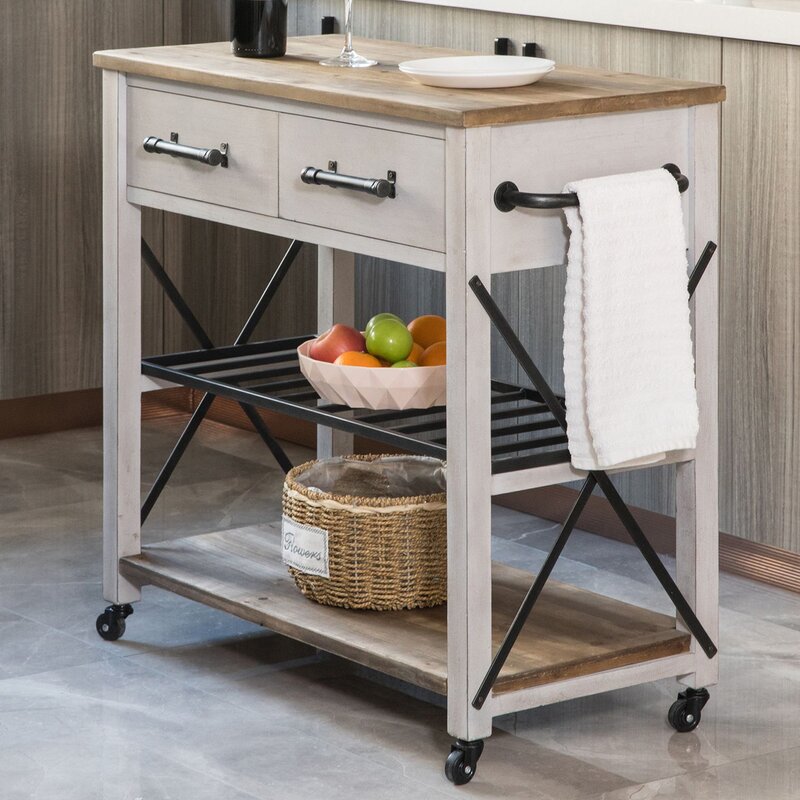 Kitchen Island Microwave Cart Stand Kitchen Trolley Bar Cart Rolling Coffee Cart Home Bakers