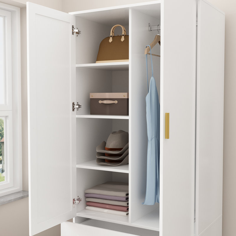 Basic Modern Design Portable Clothes Armoire Wardrobe Mirror Door Wardrobe Interiors