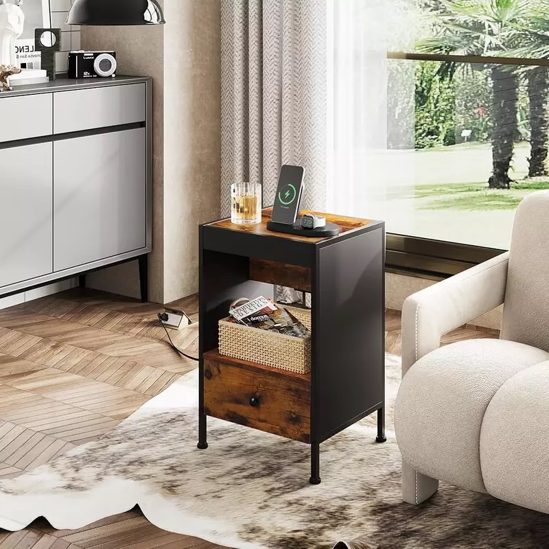 Bedside Tables With Hidden Flip-top Cover