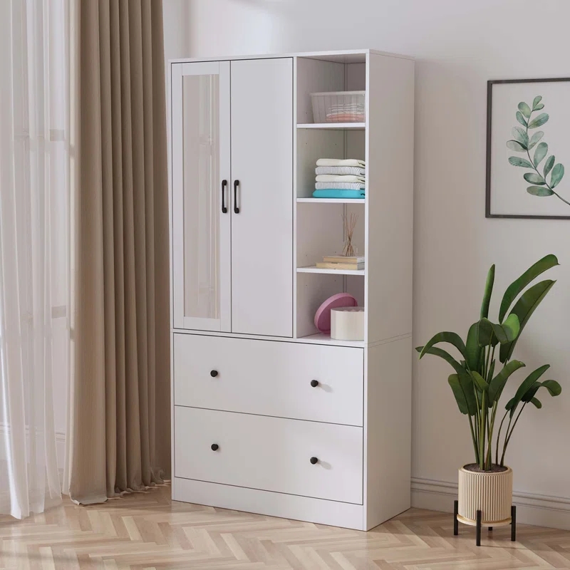 Cheap Wholesale Home Furniture Bedroom Hotel Interior Storage Armoire Wardrobe