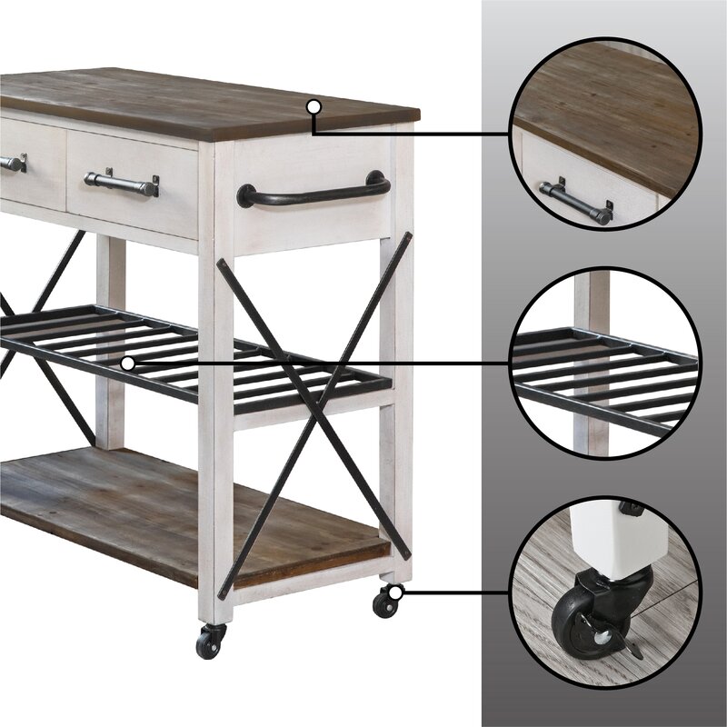 Kitchen Island Microwave Cart Stand Kitchen Trolley Bar Cart Rolling Coffee Cart Home Bakers