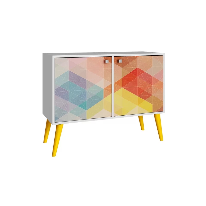 MID-Century Modern Funky Double End Table Sideboard for Living Room Use