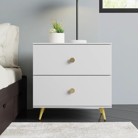 Ikegao Living Room Wood Furniture Luxury Wooden Modern Nightstands set 2 for Bedroom