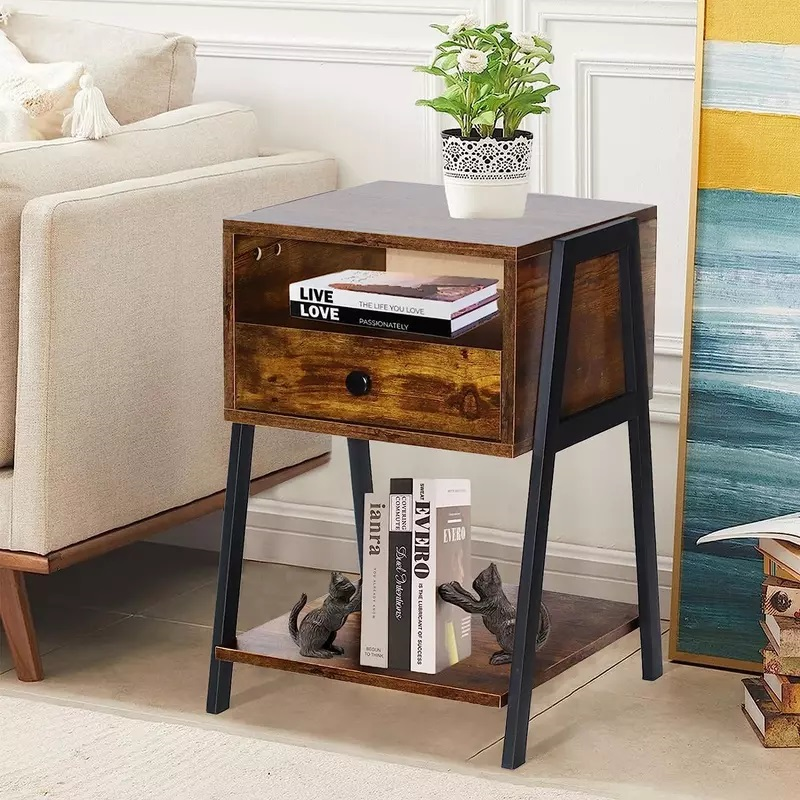 IKEGAO Small Side Table Nightstand - A Perfect Blend of Style and Functionality