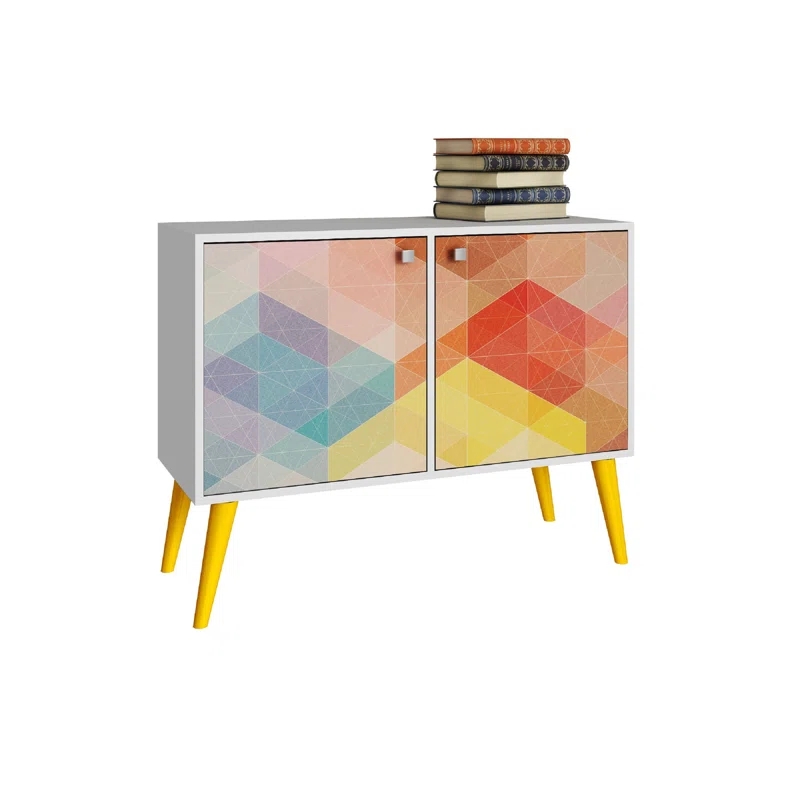 MID-Century Modern Funky Double End Table Sideboard for Living Room Use