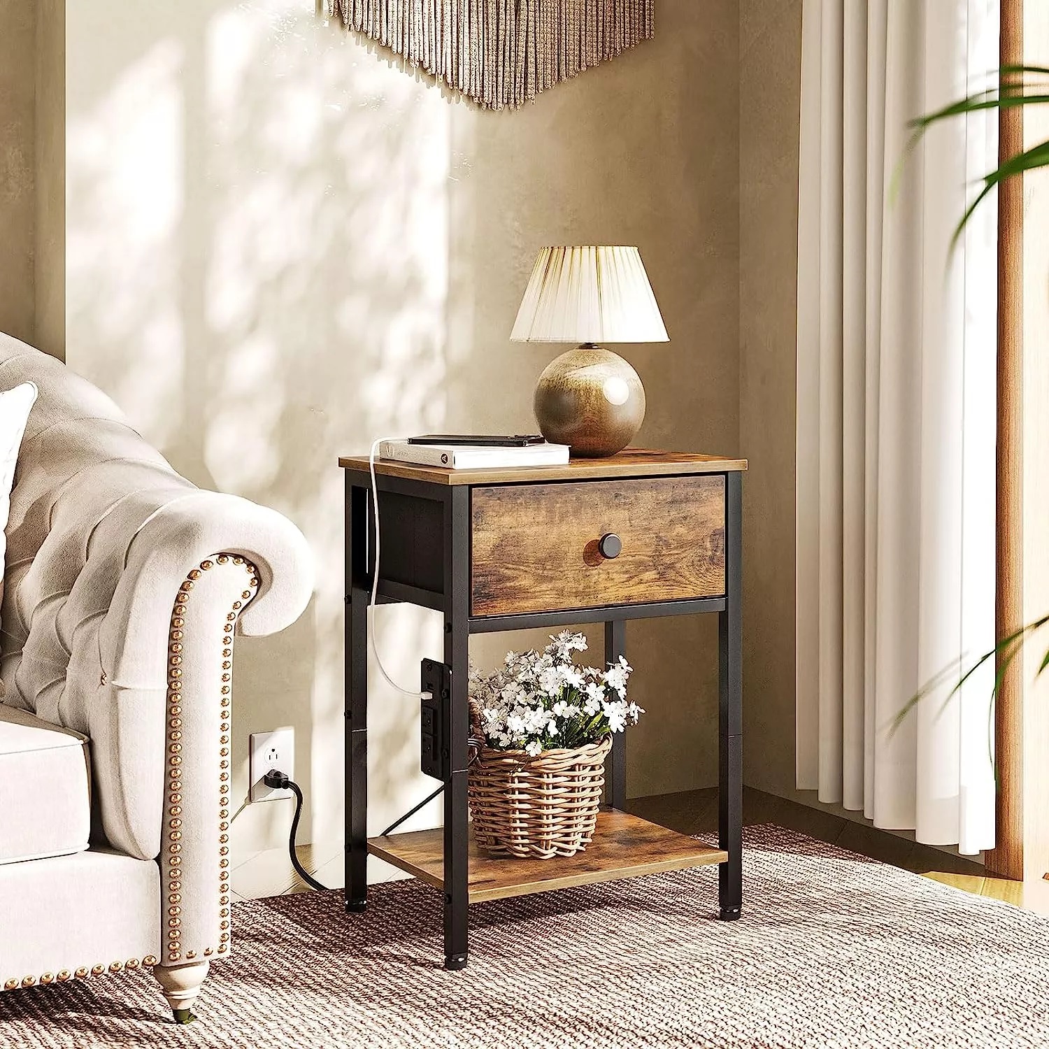 ​Enhance Your Living Space with the Industrial Bedside Table