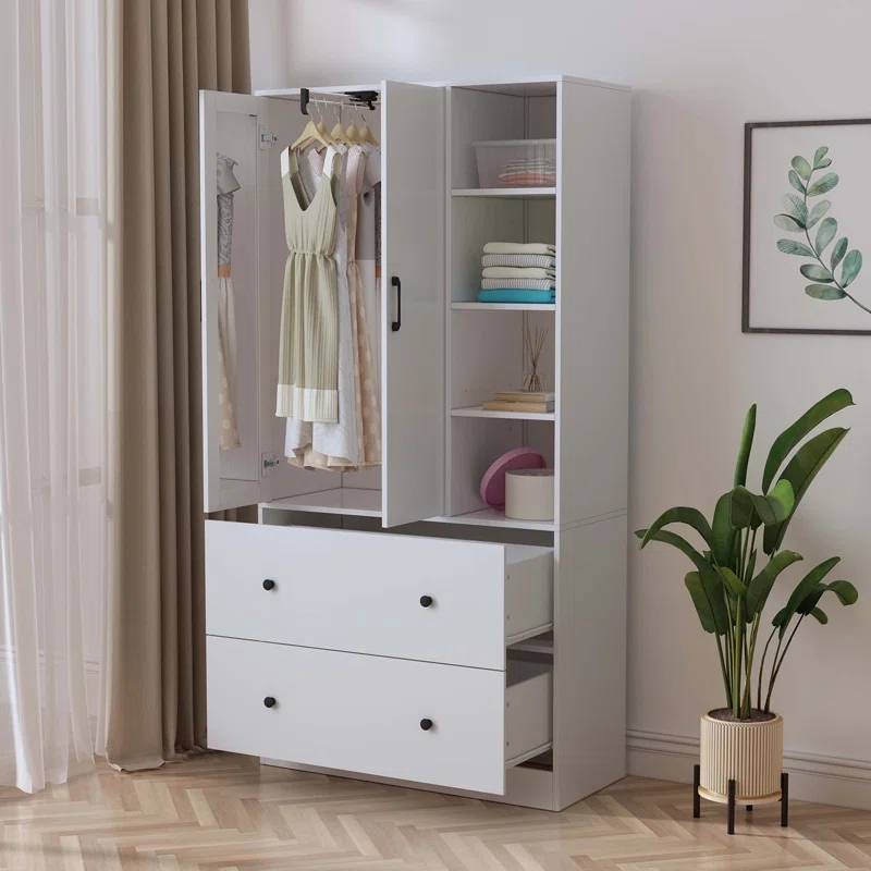 Cheap Wholesale Home Furniture Bedroom Hotel Interior Storage Armoire Wardrobe