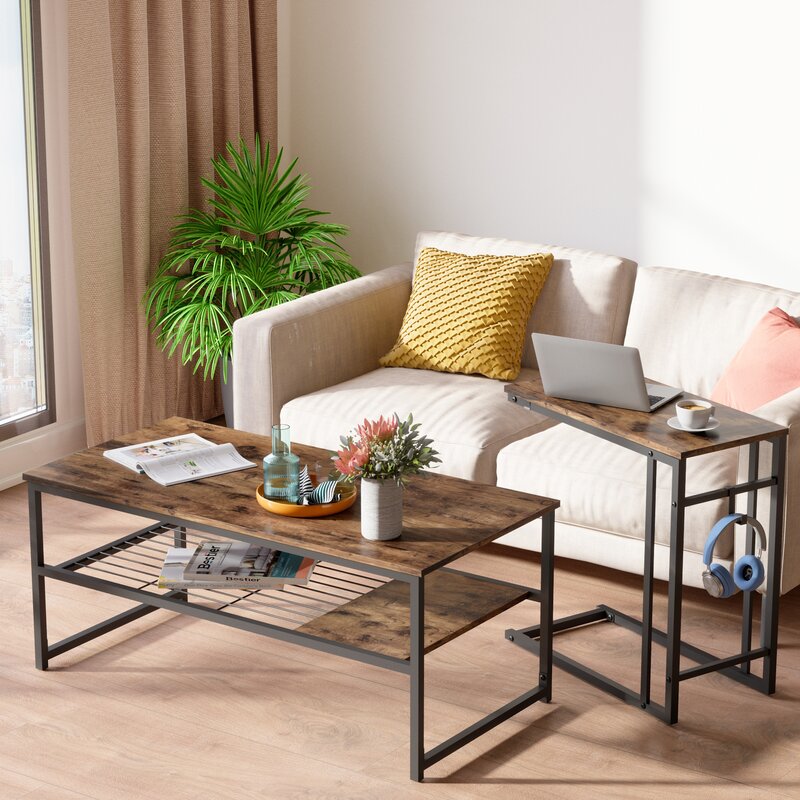 Modern Nesting Coffee Table Set with Storage