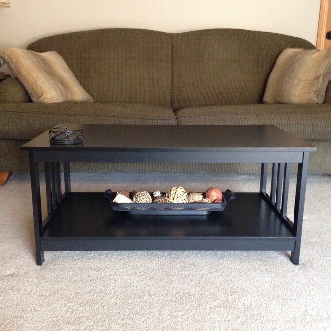 Natural Wood Expresso Painting Coffee Table