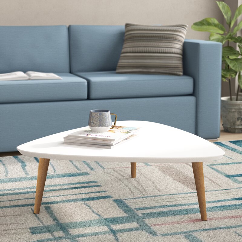 Small Triangle MDF Wood Coffee Table