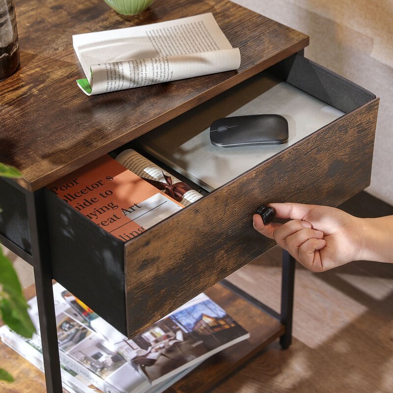 Little Colored Brown Living Room Side Table