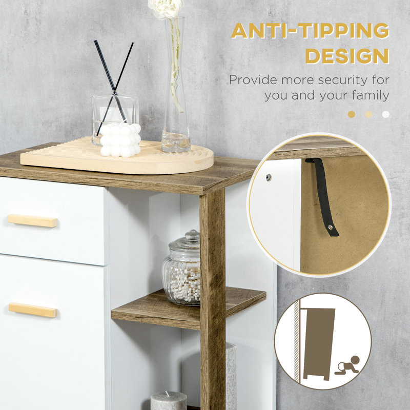 Natural Bathroom Wooden Storage Cabinet