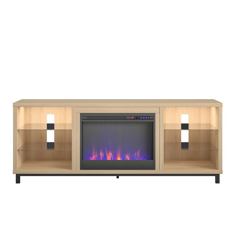 small modern design LED tv stand in bedroom