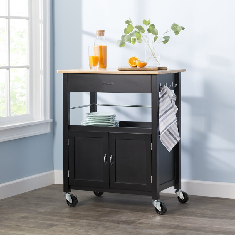 Mini Black Kitchen Trolley for Kitchen