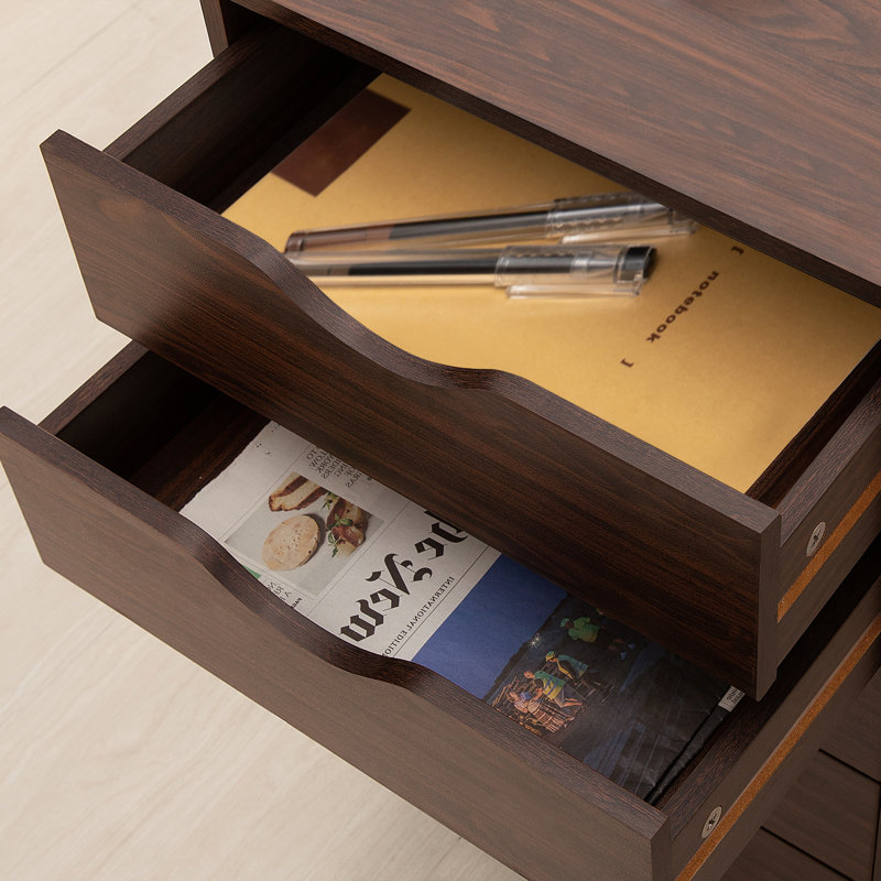 Mobile Wooden 5 Drawer Office/Home Storage File Cabinet