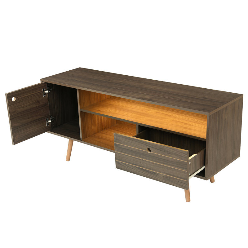 New Arrival Living Room Furniture Wooden Table TV Table Luxury Modern Glossy TV Stand with LED Lights
