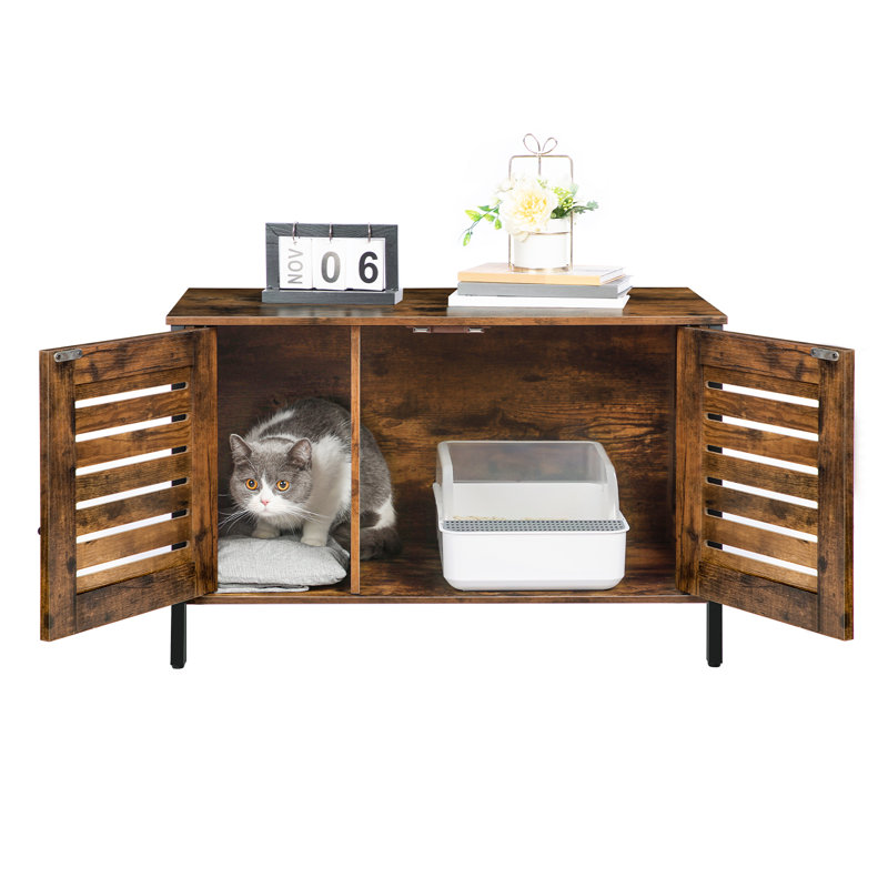Wooden Pet House Multifunctional Cat Furniture with Hidden Cat Cabinet