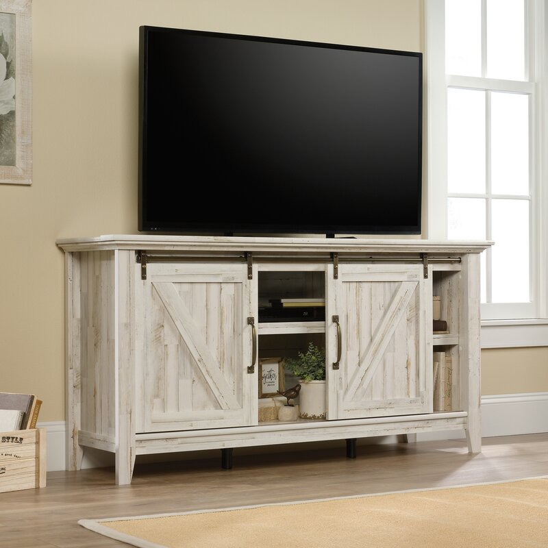 Adjustable Espresso Tv Stand in Living Room