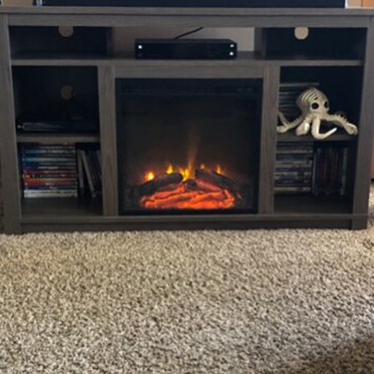 Slim Rustic Oak Tv Stand in Living Room