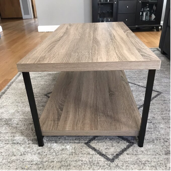 Iron Frame Wood White Oak Coffee Table