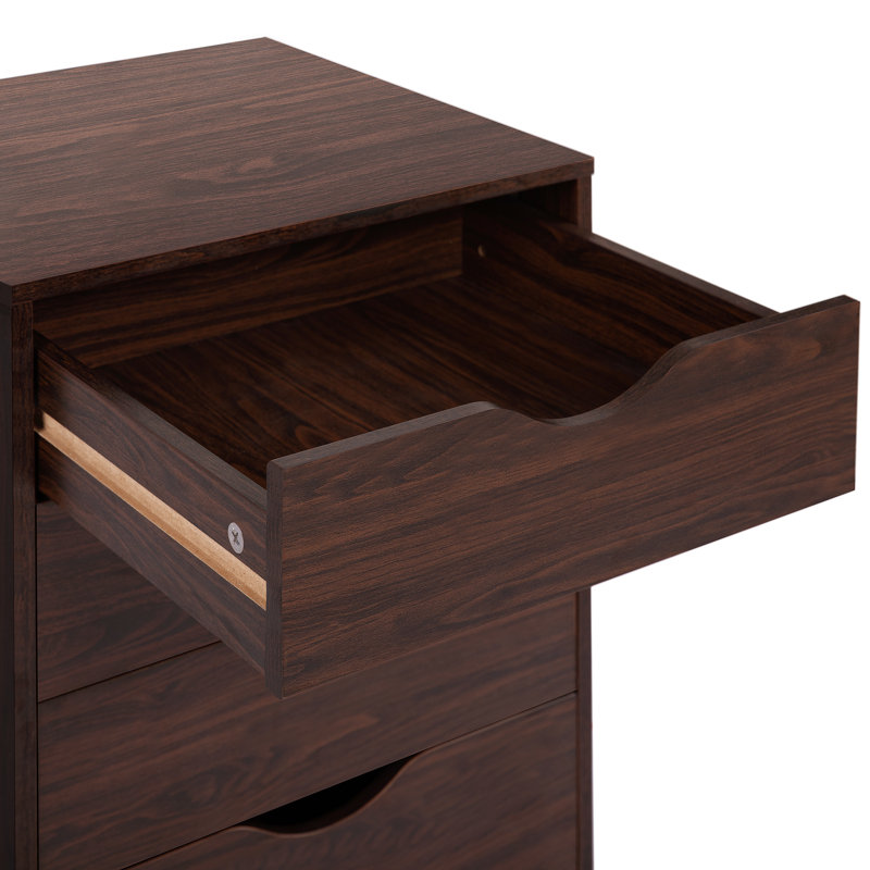 Mobile Wooden 5 Drawer Office/Home Storage File Cabinet