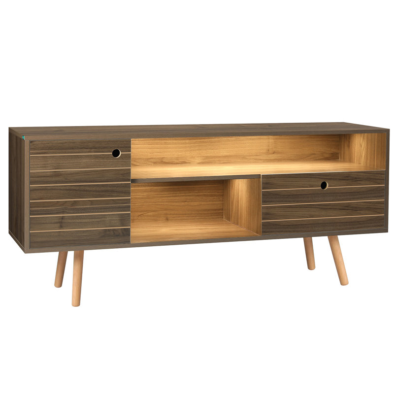 New Arrival Living Room Furniture Wooden Table TV Table Luxury Modern Glossy TV Stand with LED Lights