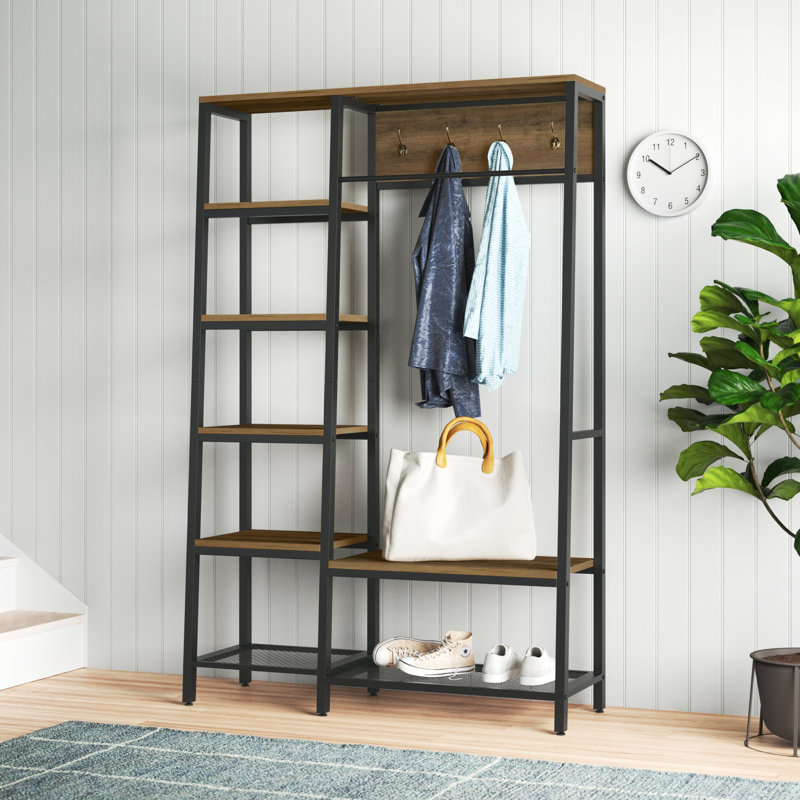 Novel Design Competitive Price Coat Rack with Shoe Iron Hall Tree with Bench And Shoe Storage