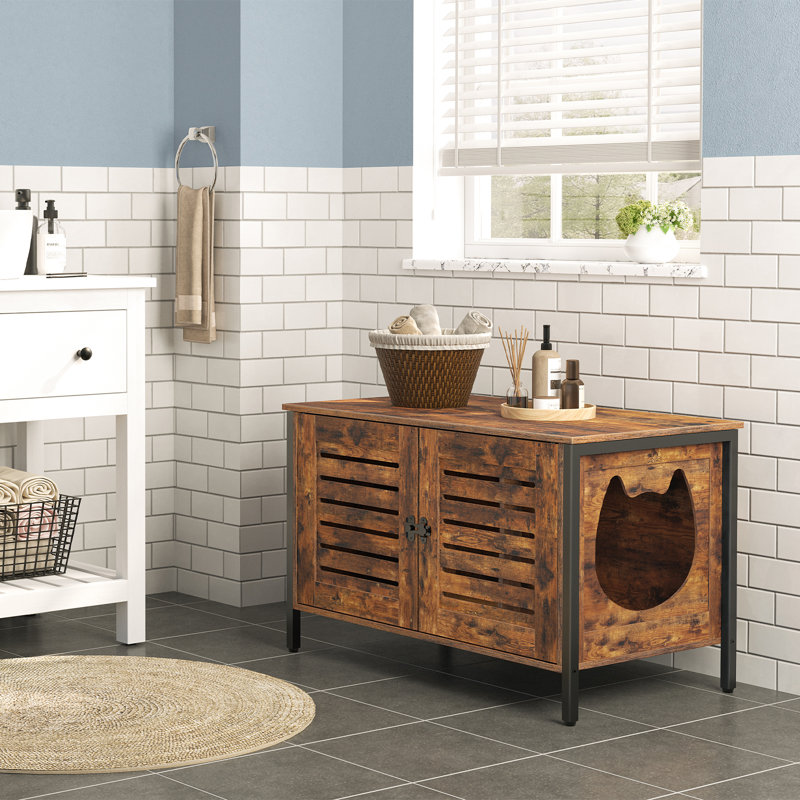 Wooden Pet House Multifunctional Cat Furniture with Hidden Cat Cabinet