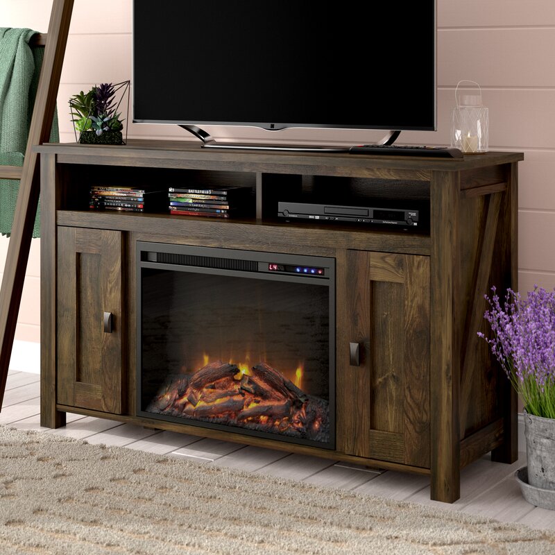 Adjustable Espresso Tv Stand in Living Room