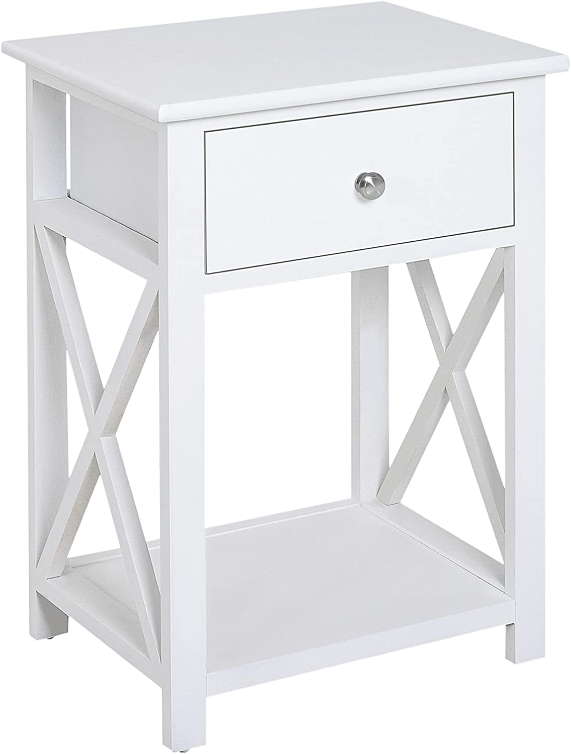 Nightstand Modern End Side Table with 3 Drawers