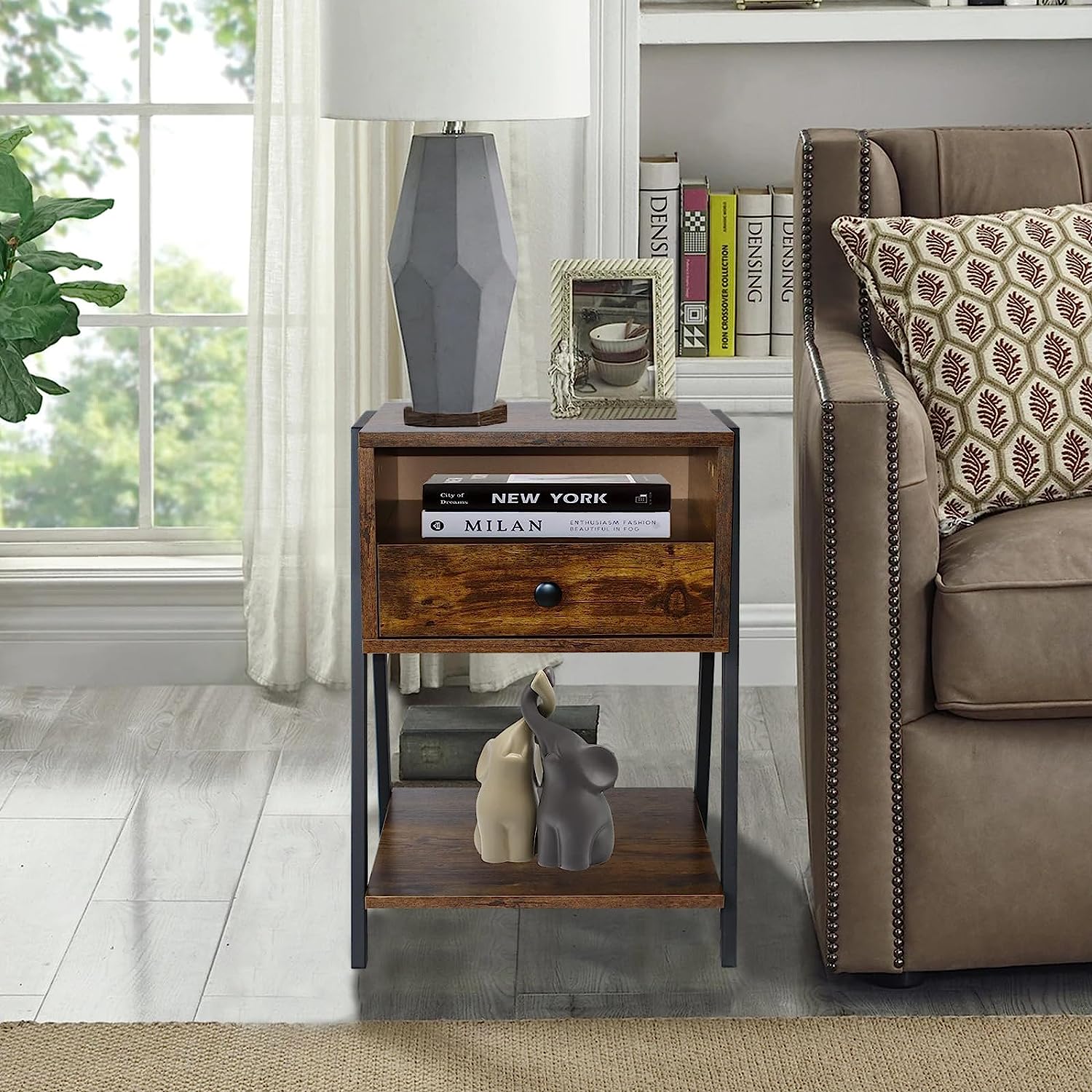 Small Side Table NightStand/End Table with Drawer for Living Room