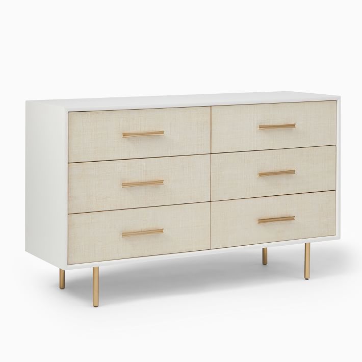 Wooden 6-Drawer Dresser for Living Room Bedroom