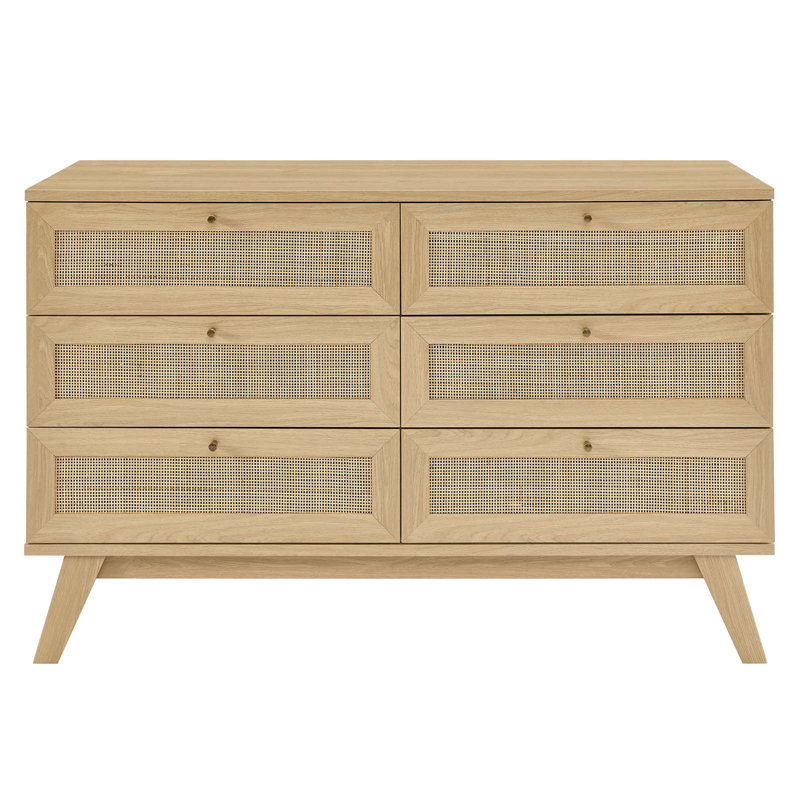 Vintage Rattan Drawer Chest for Living Room