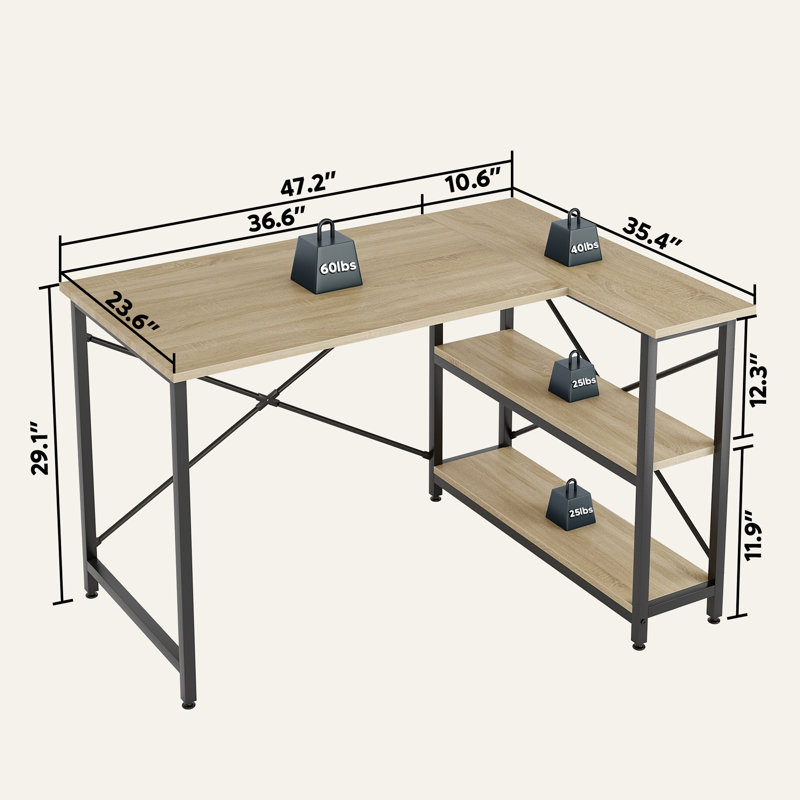 Small L-Shaped Design Office Furniture Wood Computer Desk