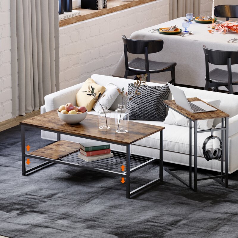 Modern Nesting Coffee Table Set with Storage