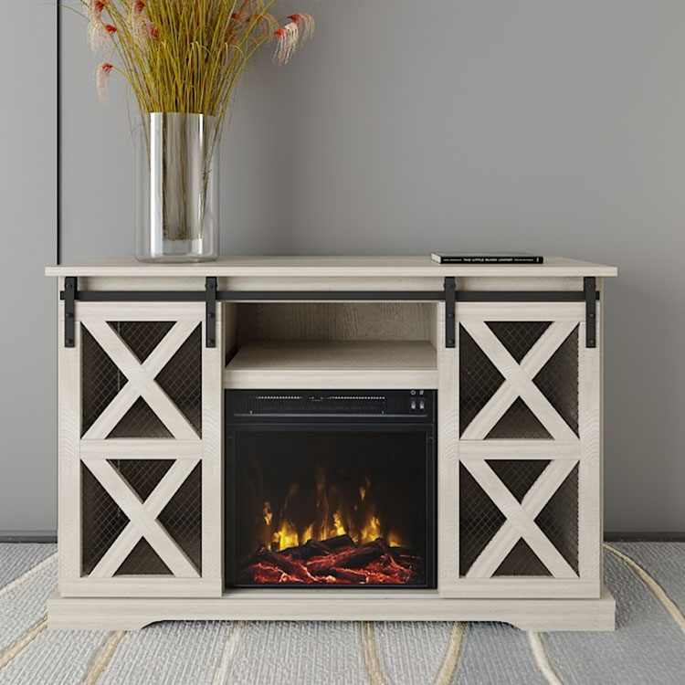 58 Inch Iron Mesh Door Tv Stand