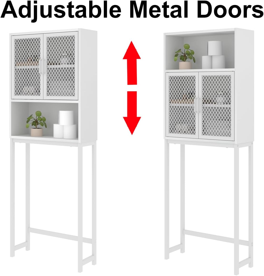 Industrial Bathroom Organizer Over Toilet Freestanding Bathroom Storage Cabinet with Rack