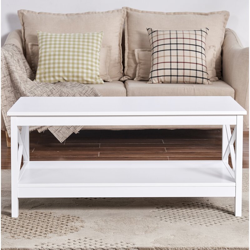 Wood White Painting Coffee Table