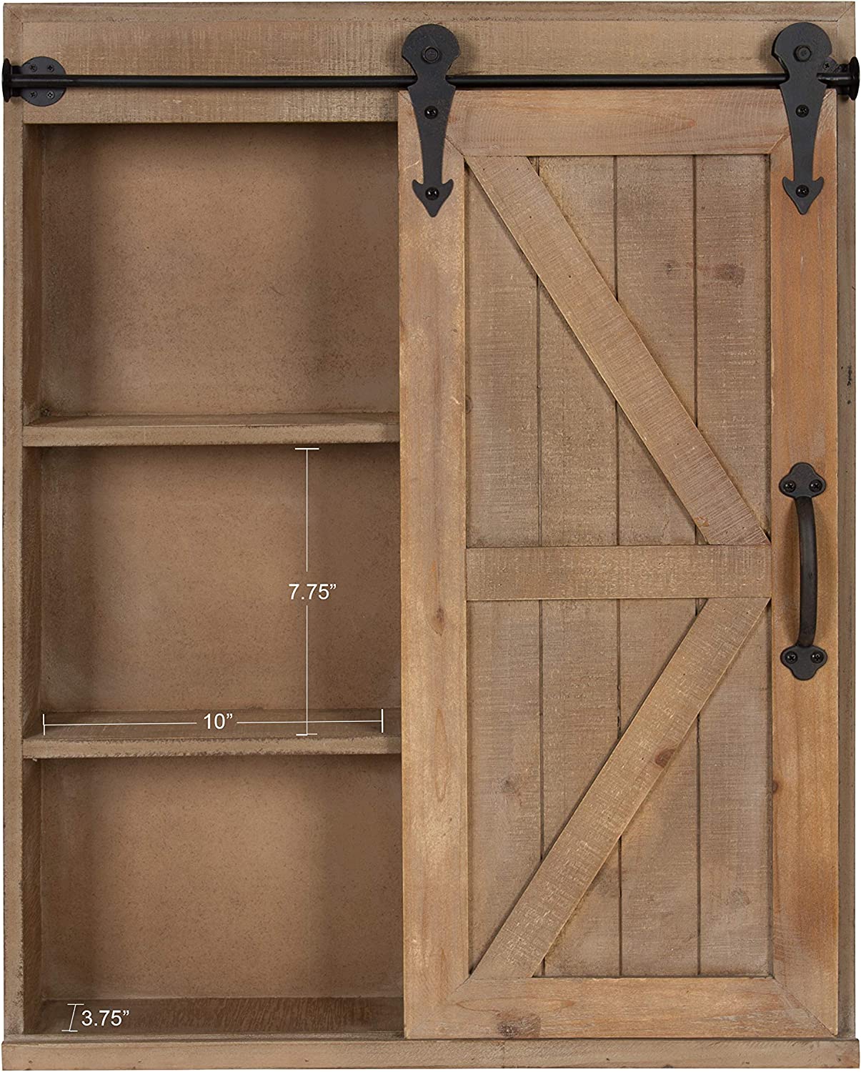 Custom Wood Bathroom Wall Storage Cabinet with Vanity Mirror And Sliding Barn Door