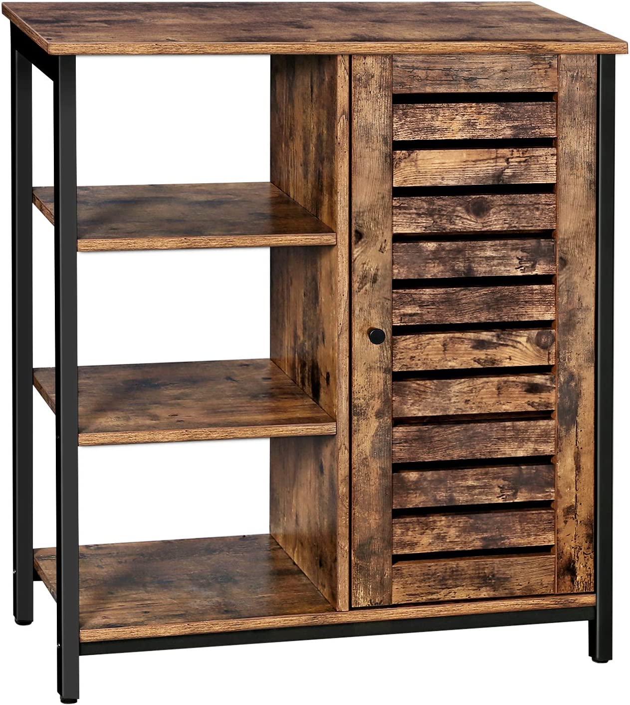Living Room Cabinet Storage Cabinet Accent Side Cabinet with Shelf Cupboard with Louvered Doors