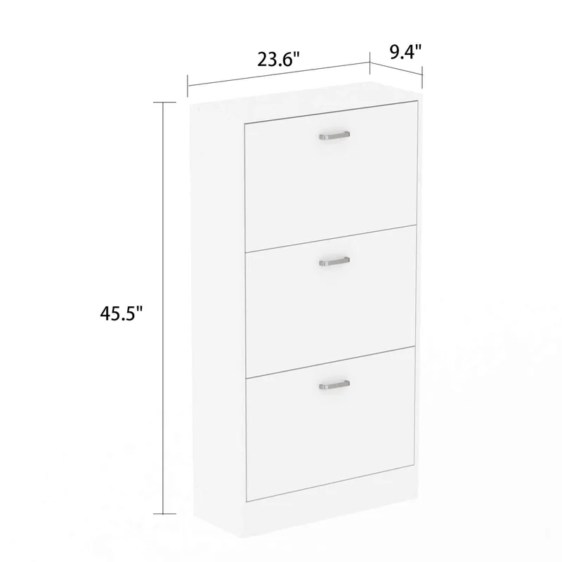 3 Layer Economical White Shoes Storage Cabinet