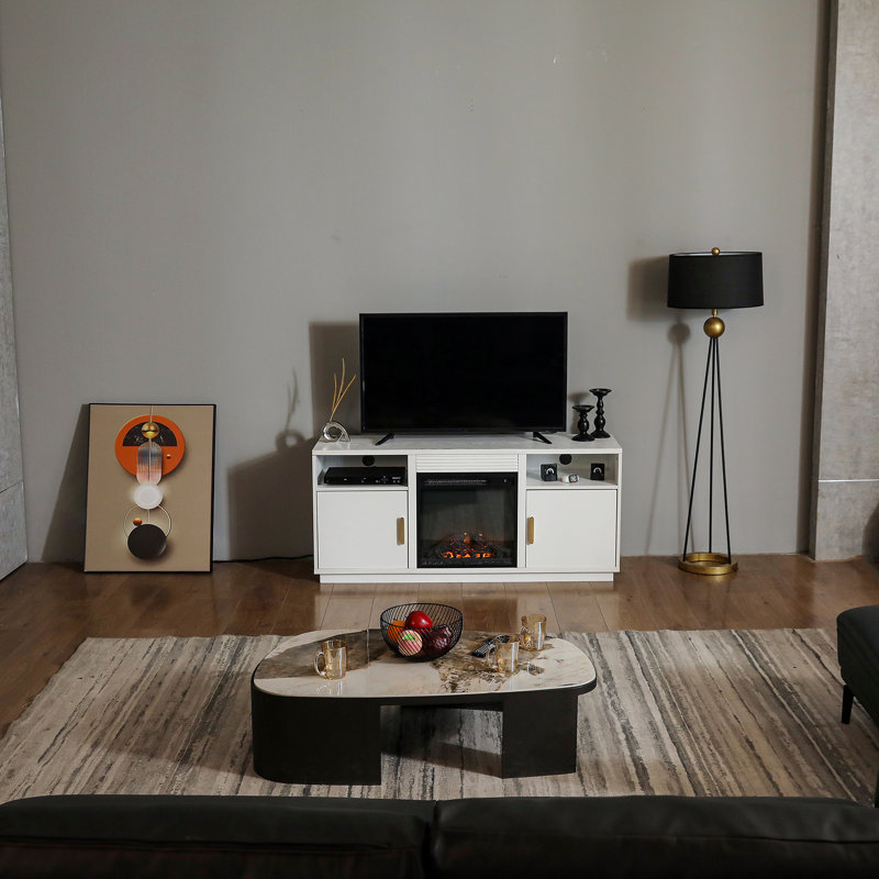 Made in China Modern Living Room Bedroom Wooden TV Cabinet Tv Stand with Fireplace