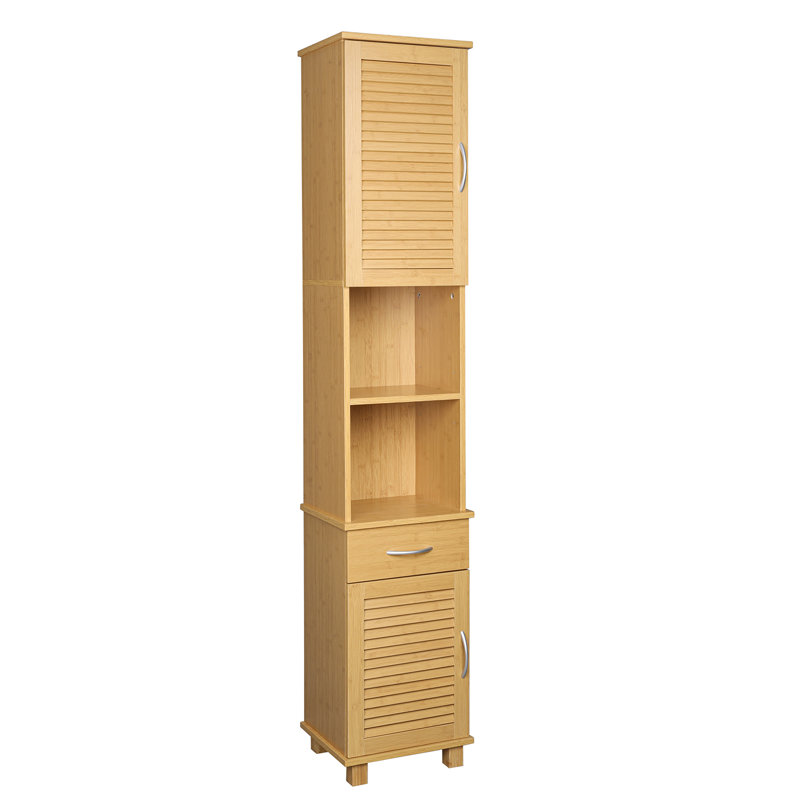 Modern Solid Wood Freestanding Linen Cabinet