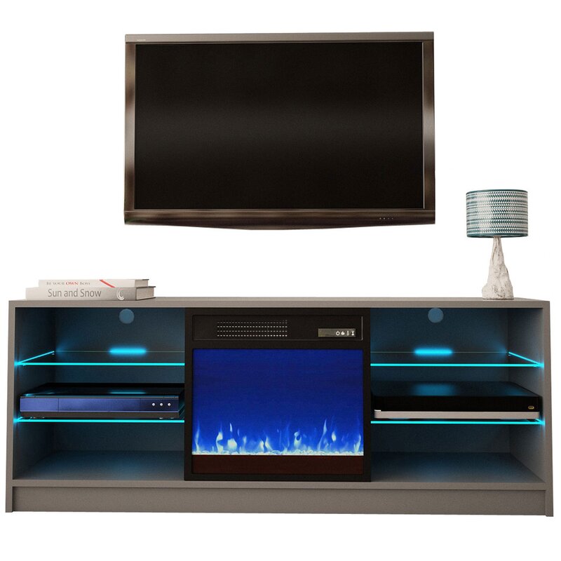 universal white oak tv stand in bedroom
