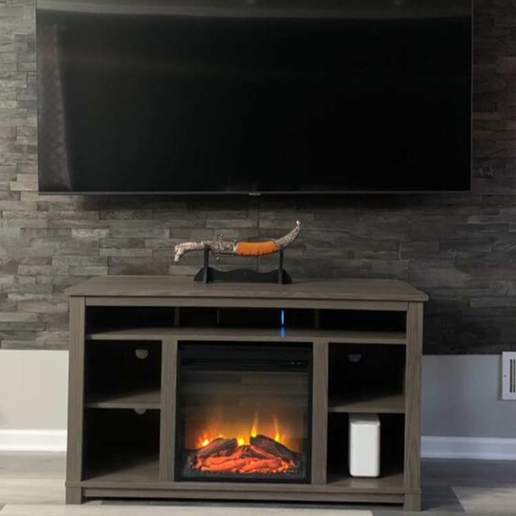 Slim Rustic Oak Tv Stand in Living Room