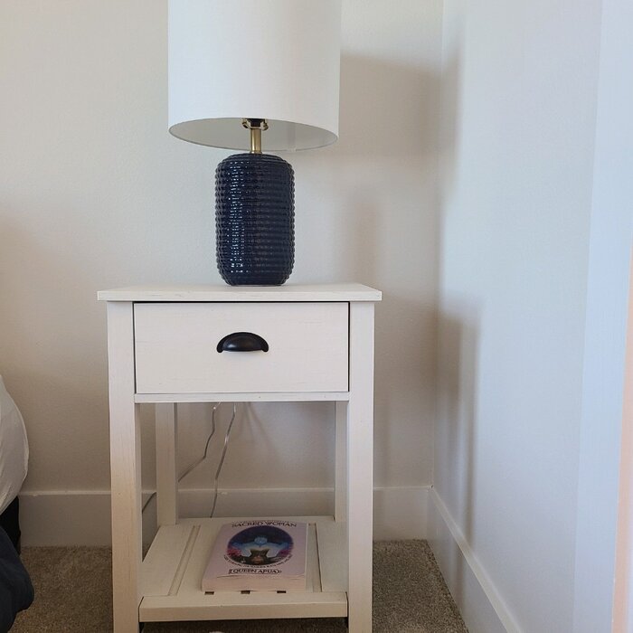 16 Inch Stone Grey Night Stand for Bedroom