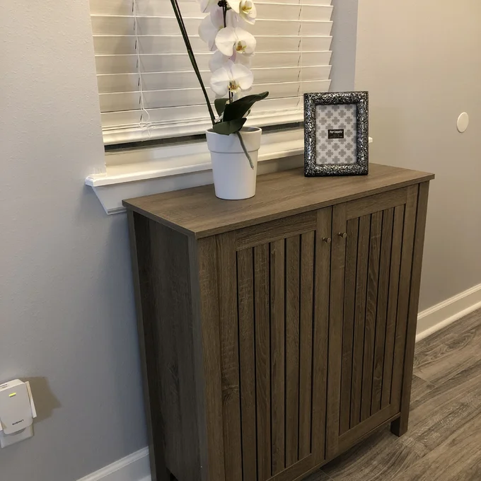 Customize Two Doors Wooden Shoe Storage Rack